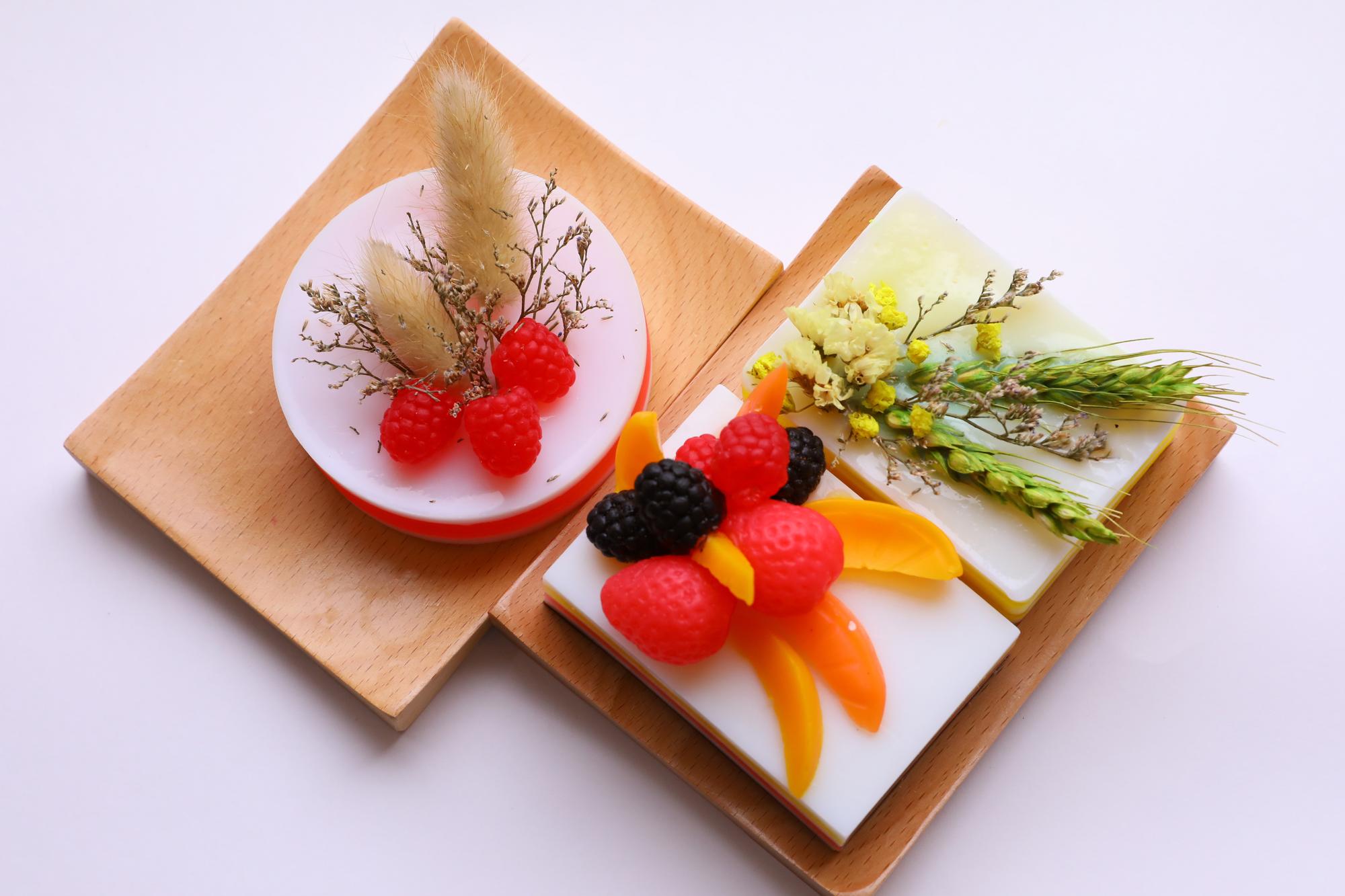Plated dessert with artisanal garnish
